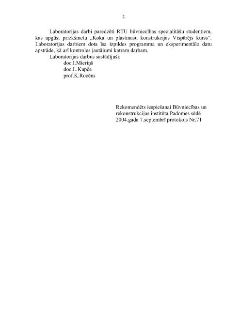"Koka un plastmasu konstrukcijas, laboratorijas darbi" (.pdf)
