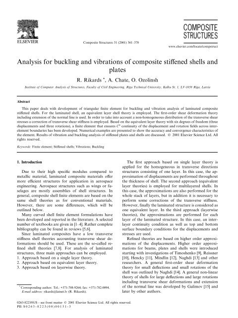 Analysis for buckling and vibrations of composite ... - ResearchGate