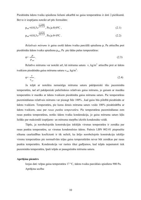 BÅ«vniecÄ«bas siltumfizika - BÅ«vniecÄ«bas fakultÄte