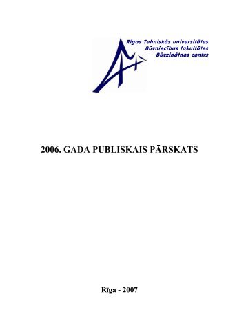 Gada pÄrskats (2006.g.) - BÅ«vzinÄtnes centrs
