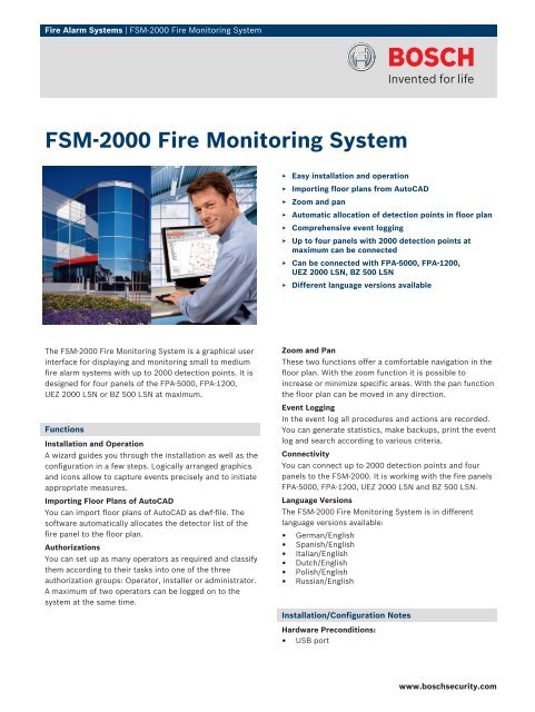 Data Sheet Bosch Security Systems