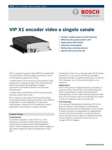 VIP X1 encoder video a singolo canale - Bosch Security Systems