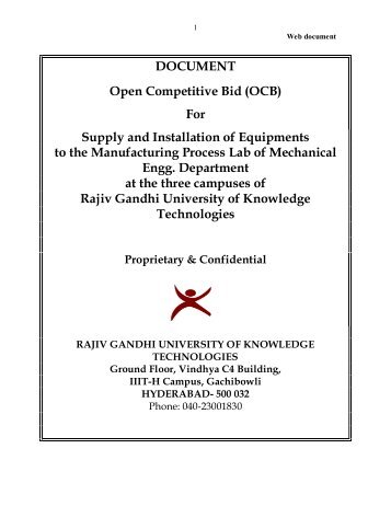 DOCUMENT Open Competitive Bid (OCB) For Supply and ... - rgukt