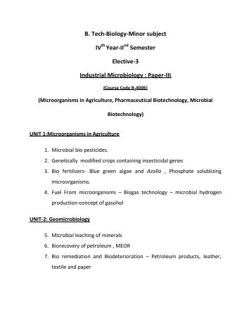 Microorganisms in Agriculture, Pharmaceutical Biotechnology ... - rgukt