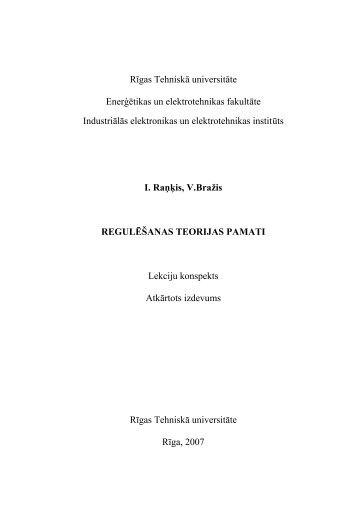 "RegulÄÅ¡anas teorijas pamati, lekciju konspekts" (.pdf)