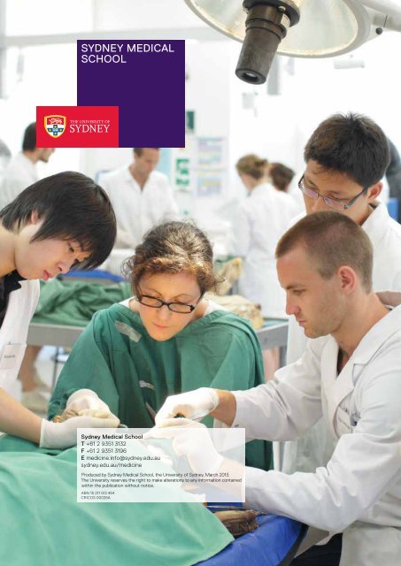 A YOUR GUIDE TO MEDICINE 2014 - The University of Sydney