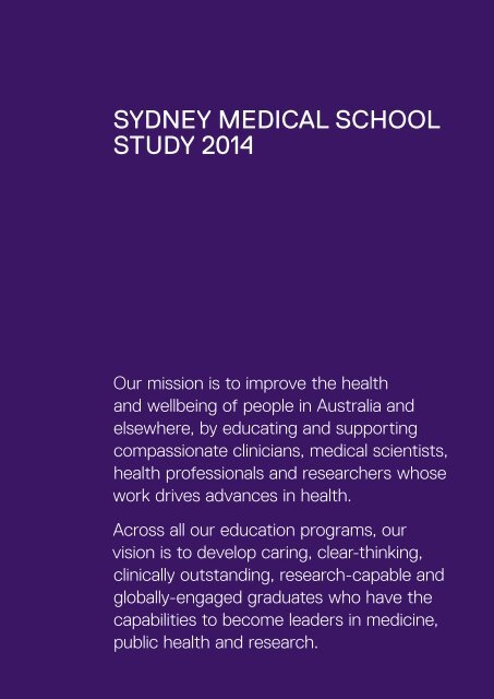 A YOUR GUIDE TO MEDICINE 2014 - The University of Sydney