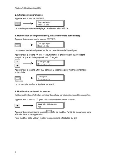 Notice d'utilisation simplifiée