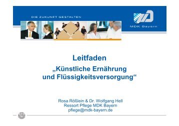 Leitfaden künstliche Ernährung und ... - MDK Bayern