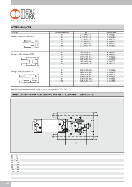 zylinder iso 15552 standard und typ"a" - METAL WORK