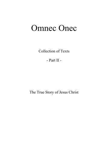 The True Story of Christ - Omnec Onec - Official Website