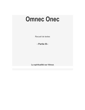 Partie III - Omnec Onec