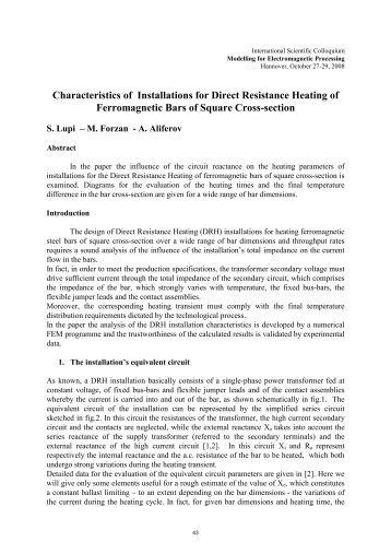 Characteristics of Installations for Direct Resistance Heating of ...