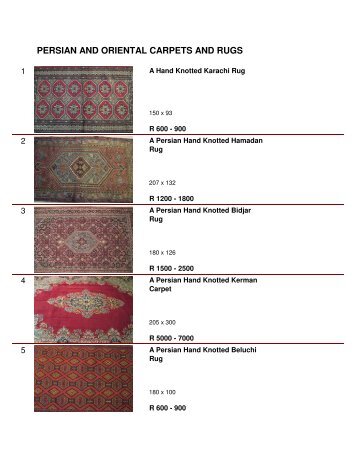 PERSIAN AND ORIENTAL CARPETS AND RUGS