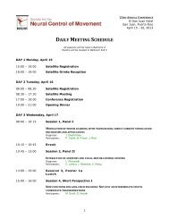 daily meeting schedule - Society for the Neural Control of Movement