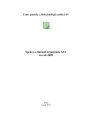 SprÃ¡va o Äinnosti organizÃ¡cie SAV za rok 2009 - pribina.savba.sk