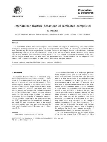 Interlaminar fracture behaviour of laminated composites