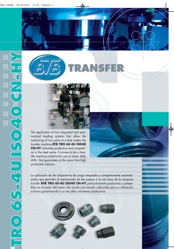 The application of two integrated and auto ... - BTB Transfer S.r.l.