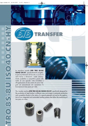 La macchina transfer BTB TRO 8S-8U ISO40 ... - BTB Transfer S.r.l.