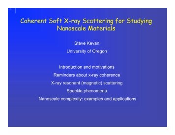 Coherent Soft X-ray Scattering for Studying Nanoscale Materials