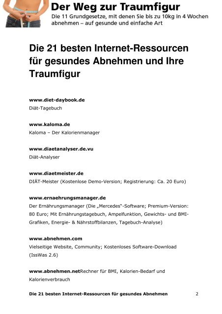 Kostenlose Diät-Software