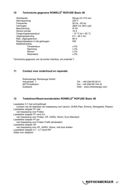 BA Umschlag ROWELD ROFUSE Basic 48 DE-EN-FR-NL ... - Santeko