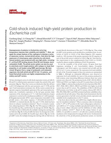 Cold-shock induced high-yield protein production in ... - ResearchGate