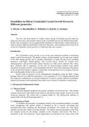 Instabilities in Silicon Czochralski Crystal Growth Process in ...