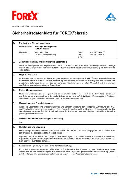 Sicherheitsdatenblatt Fa R Forex Classic - 