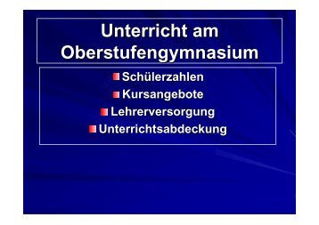 Unterricht am Oberstufengymnasium