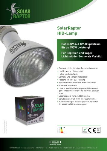 SolarRaptor HID-Lamp - ECONLUX