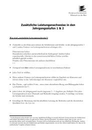 ZusÃ¤tzliche Leistungsnachweise in den Jahrgangsstufen 1 & 2