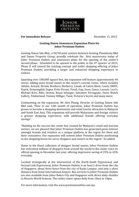 Press Release - Genting Group