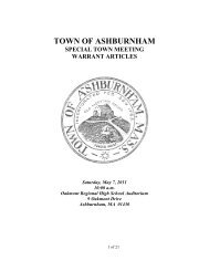 ATM 5-7-11 Final w STM - Town of Ashburnham, Massachusetts