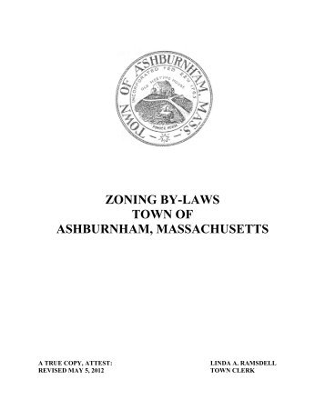 Zoning By Law - Town of Ashburnham, Massachusetts