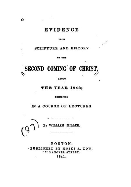 1841 William Miller Evidence from Scripture & History - A2Z.org