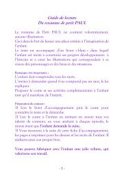 Guide de lecture Du royaume de petit PAUL