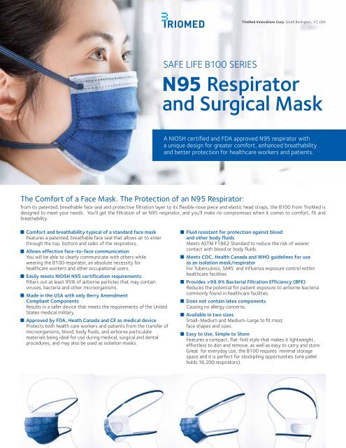 N95 Respirator and Surgical Mask - Safe Life Corp.