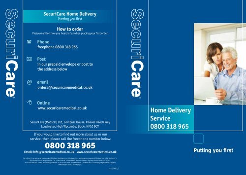 Home Delivery Service 0800 318 965 - SecuriCare