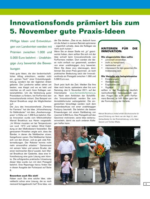 Informationszeitschrift von ForFarmers OKTOBER 2011