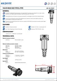 VALVE HEAD W25 TYPE B, PTFE GENERAL FEATURES ... - Keofitt