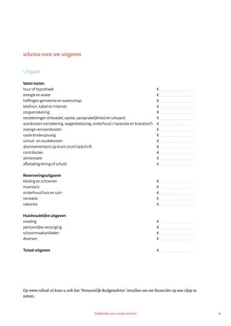 Download het Geldboek voor ondernemers (pdf) - Nibud