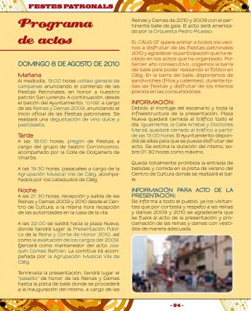 Programa de actos - Ajuntamentdecalig.org