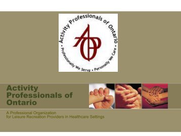 download this information resource - Activity Professionals of Ontario