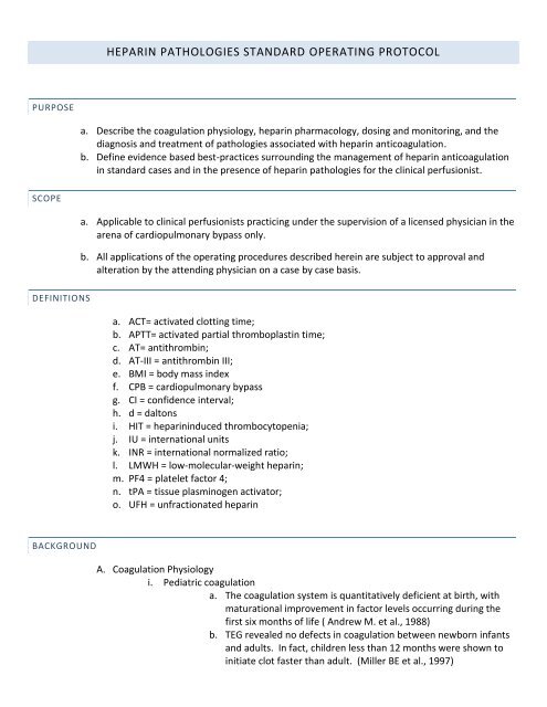 Sop Heparin Pathologies Total Pdf Oscp Ca
