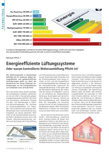 Energieeffiziente Lüftungssysteme