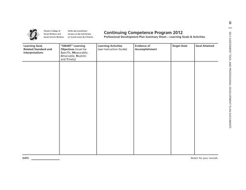 2012 CCP Self-Assessment Tool - Ontario College of Social ...