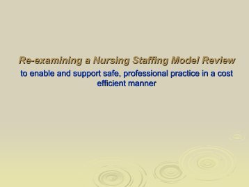 Re-examining a Nursing Staffing Model Review - RPNAO