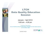 OHRS/MIS Data Quality Education Session - Ontario Long Term ...