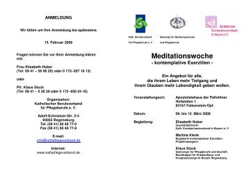 Meditationswoche - kontemplative Exerzitien - Kkvb.de